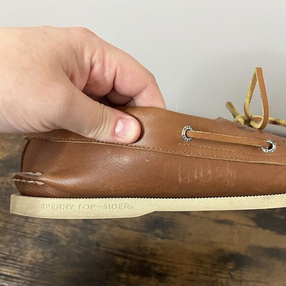 Sperry Men’s Leather Topsider 2-Eye Boat Shoe Loafer 14W Casual Deck Shoes - Picture 8 of 11